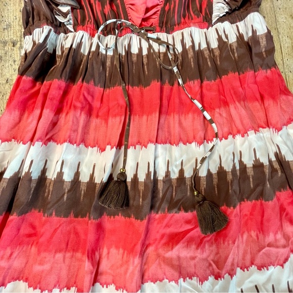 Figue Denissa Dylan Ikat Dress Medium Pink Brown Knee Length Boho - Picture 7 of 7